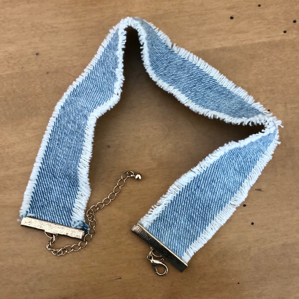 Denim choker necklace